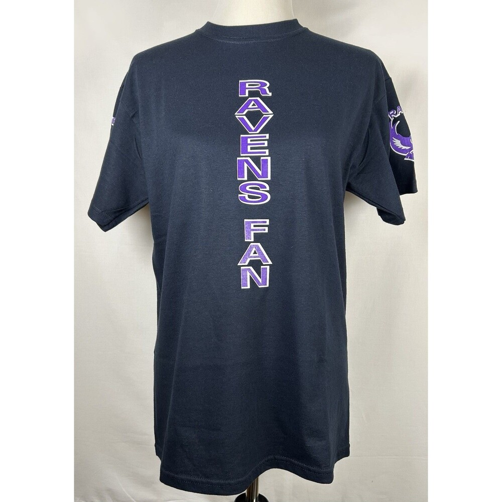 Baltimore Raven's Fan Men's Medium T-shirt Black Purple Graphic 100% Cotton